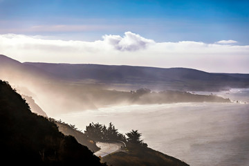 Coastal Mountains Silhouette, at Coastline