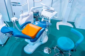 Dental treatment. Dentist's chair. Equipment for dental treatment. Dentistry The medicine. Medical equipment. Medical cabinet. The office of the dentist.