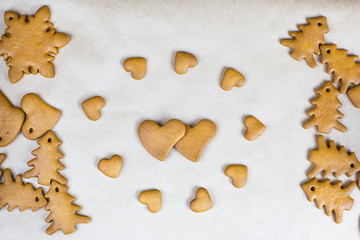 St. Valentines gingerbreads are on a white background.