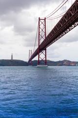 The Ponte 25 de Abril Bridge in Lisbon, Portugal