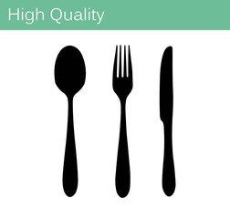 Spoon, Knife and Fork Icon Vector. Food, dining, bar, cafe, hotel, eating concept.