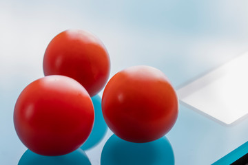 Cherry tomatoes on scales