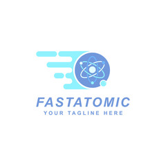 atomic logo design, electron particles