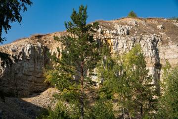 Fototapeta na wymiar Samara region, mountains, rocks, stones, blue, sky, beauty, trees, nature, walk