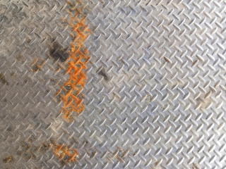 Old diamond iron plate texture background.