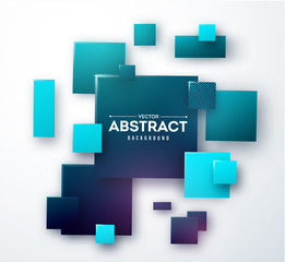 Abstract background with 3d cubes and squares vector illustration