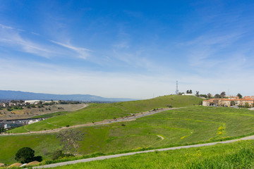 Fototapeta na wymiar Landscape on Communications Hill, San Jose, California