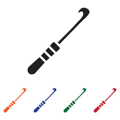 Crochet needle icon vector