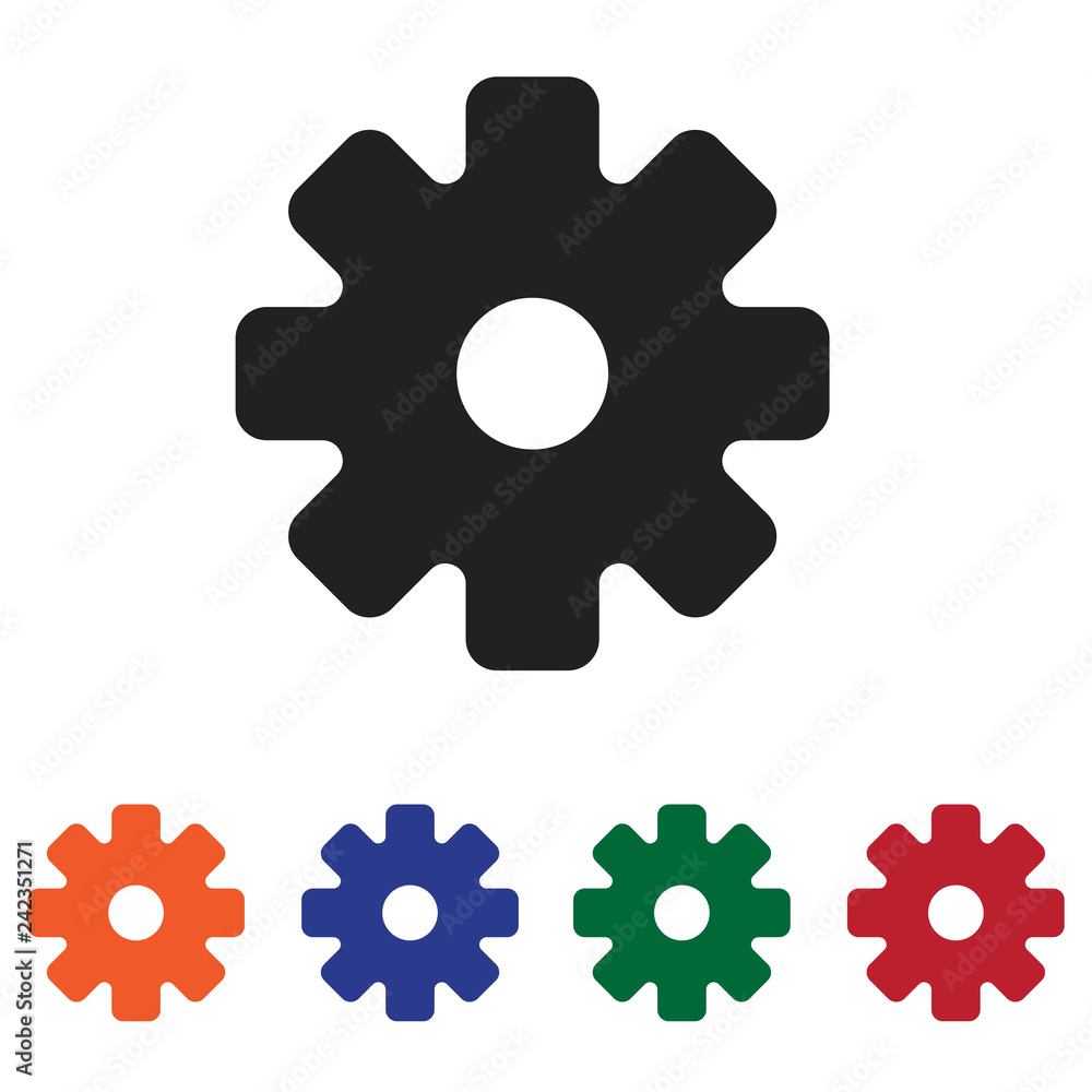 Aufkleber filled settings icon vector isolated on white background. modern symbol in trendy flat style for mob