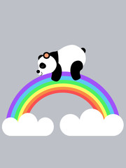 Panda on rainbow