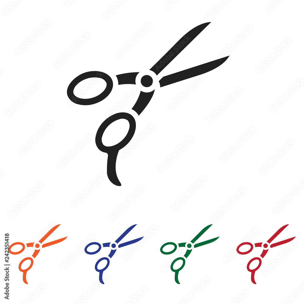 Poster filled scissors icon vector isolated on white background. modern symbol in trendy flat style for mob