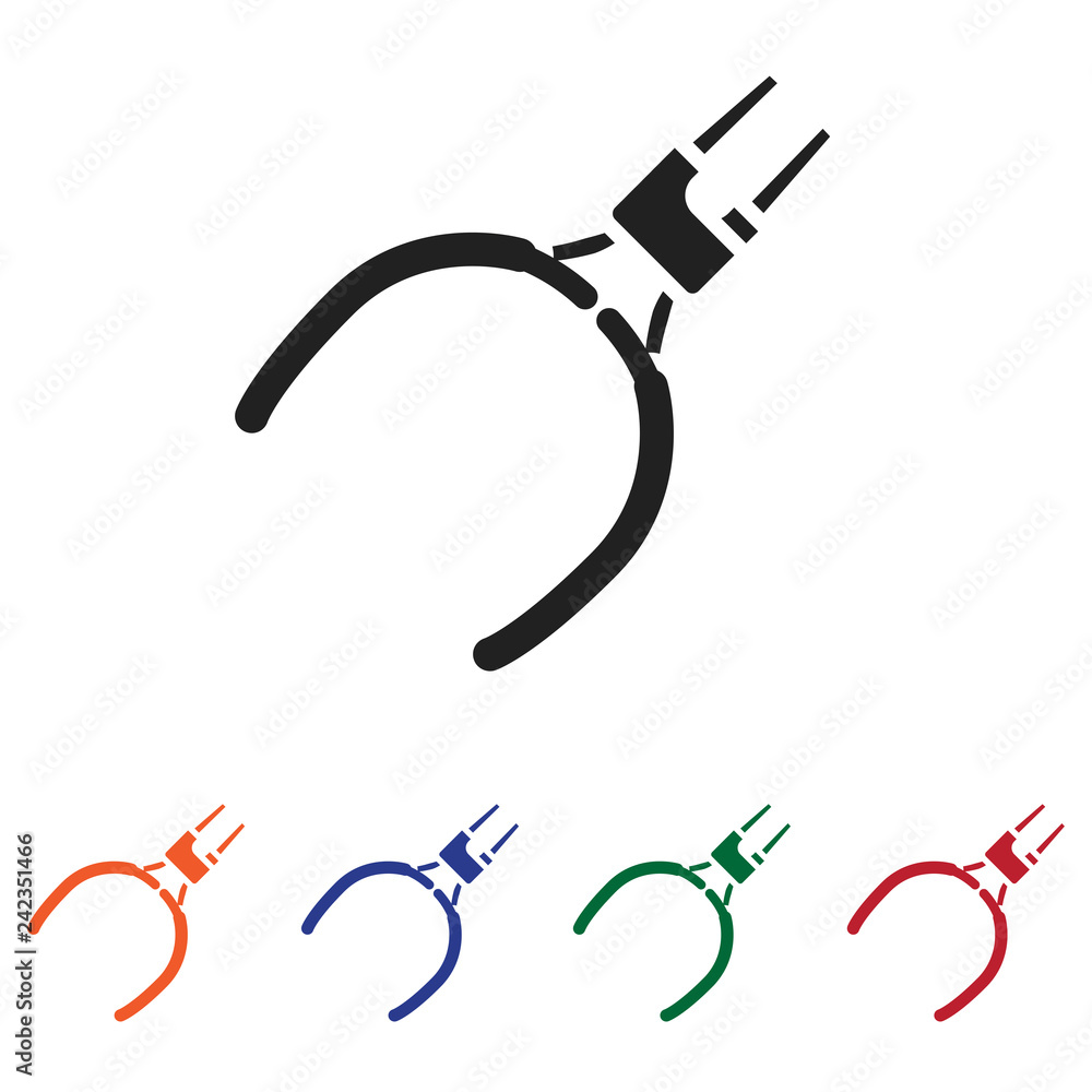Poster filled pliers icon vector isolated on white background. modern symbol in trendy flat style for mobil