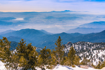 View towards Hemet and Diamond Valley Lake from the trail to Mount San Jacinto, California