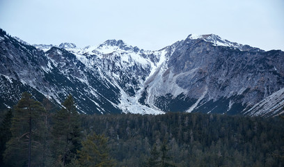 Mountains covered in snow
