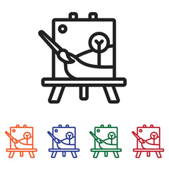 Outline Painting vector icon isolated on white background. Linear symbol for mobile app and web design. Editable stroke