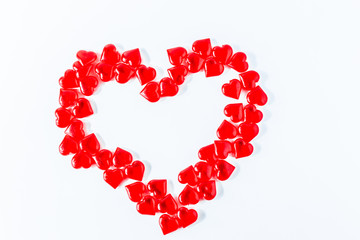 Valentine Hearts Background. Valentines Red. Valentine day white background with red hearts