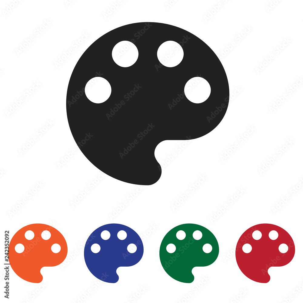 Poster filled painter palette icon vector isolated on white background. modern symbol in trendy flat style 