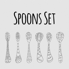 Vector set of dishes in Scandinavian style.