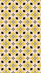 Ornate geometric pattern and abstract colored background