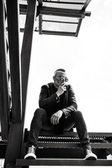 smoking on the stairs