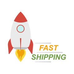 Fast delivery icon concept. Express delivery service, fast delivery inscription on light background. Fast shipping worldwide. Vector illustration.