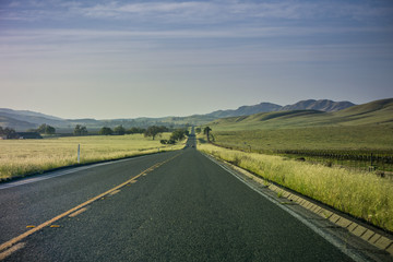 Driving through the countryside, California