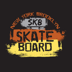 Creative quote typographical background about skateboard in minimalistic style with grunge vintage fonts. Template for card poster banner print for t-shirt.