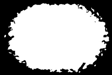 Abstract Decorative Black & White Photo Edge. Type Text Inside, Use as Overlay or for Layer Mask.	