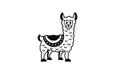  llama. Alpaca on white background.