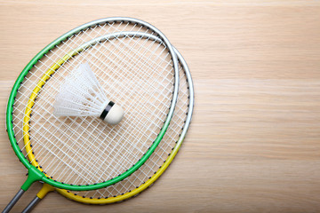 badminton rocket table nobody 