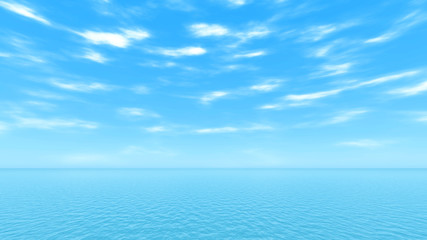 Obraz premium White clouds and bright sky with clean ocean.