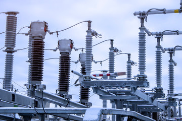 High-voltage Insulators On Transformer Substation