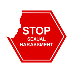 Harassment. Stop sexual harassment. Women's rights. Sexual abuse prevention poster. Violence concept. Social issues, abuse, aggression, harassment