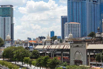 Fototapeta na wymiar Kuala Lumpur, Malaysia - 13th February, 2018: Kuala Lumpur city landscape at Jalan Sultan Hishamuddin railway station