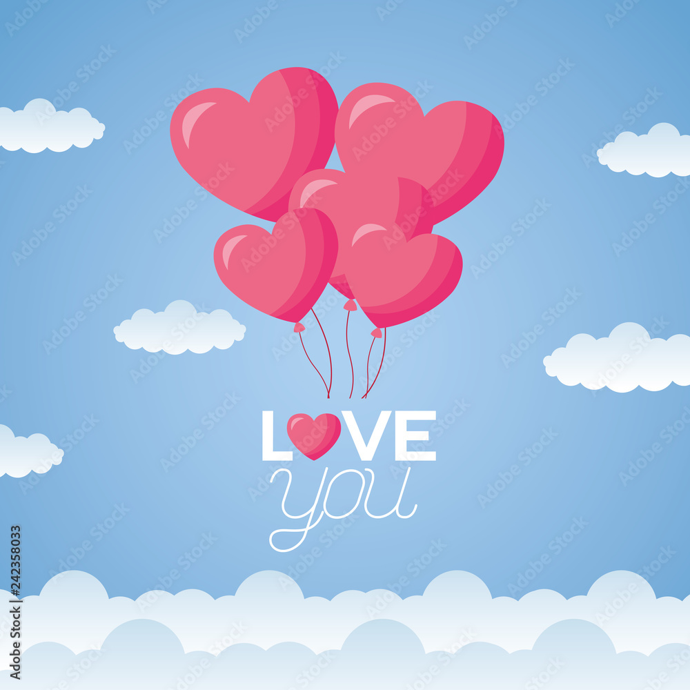 Wall mural valentine day card