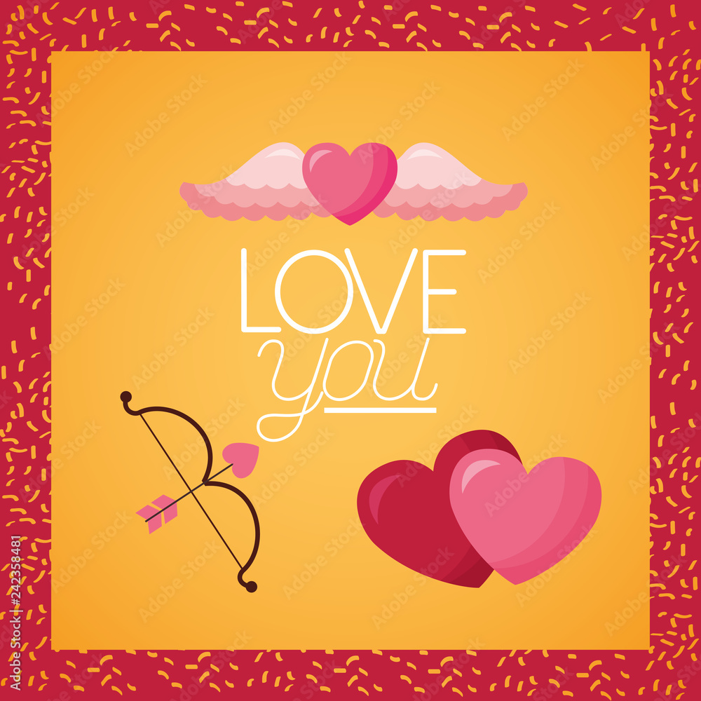 Wall mural valentine day card