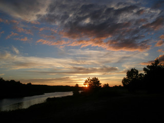 Dawn on the river bank