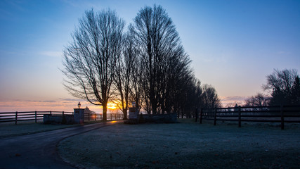 Sunrise Winter Farm