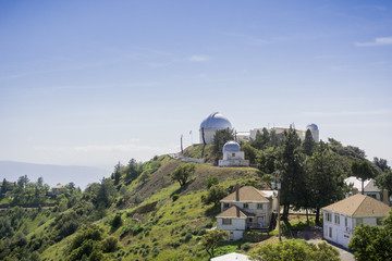 View towards the historical Lick Observatory building, Mt Hamilton, San Jose, San Francisco bay...