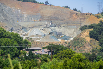 Active quarry, Cupertino, San Francisco bay area, California