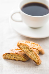 Sweet cantuccini biscuits.