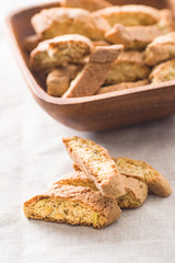 Sweet cantuccini biscuits.