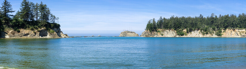 Naklejka premium Panorama of Sunset bay, Sunset Bay State Park, Coos Bay, Oregon