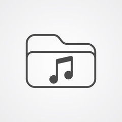 Music folder vector icon sign symbol