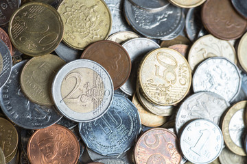 Background of Euro coins money