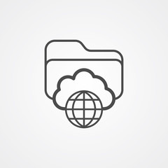 Cloud folder vector icon sign symbol