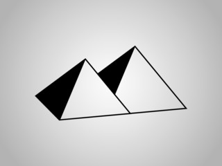 Two pyramids of Egypt vector illustration using black color lines on white background