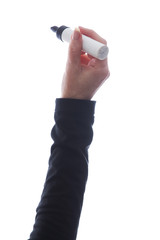 Fototapeta premium hand with isolated ballpoint pen in white background