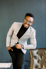 Handsome cheerful african american executive business man