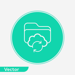 Cloud folder vector icon sign symbol